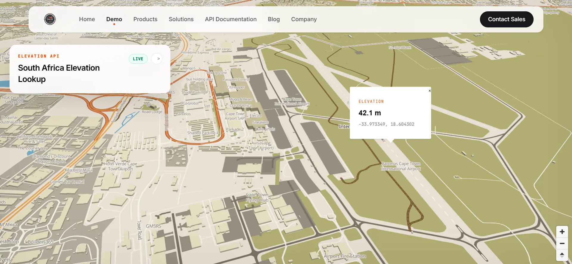 Live elevation lookup on an interactive map for quick and accurate location insights.