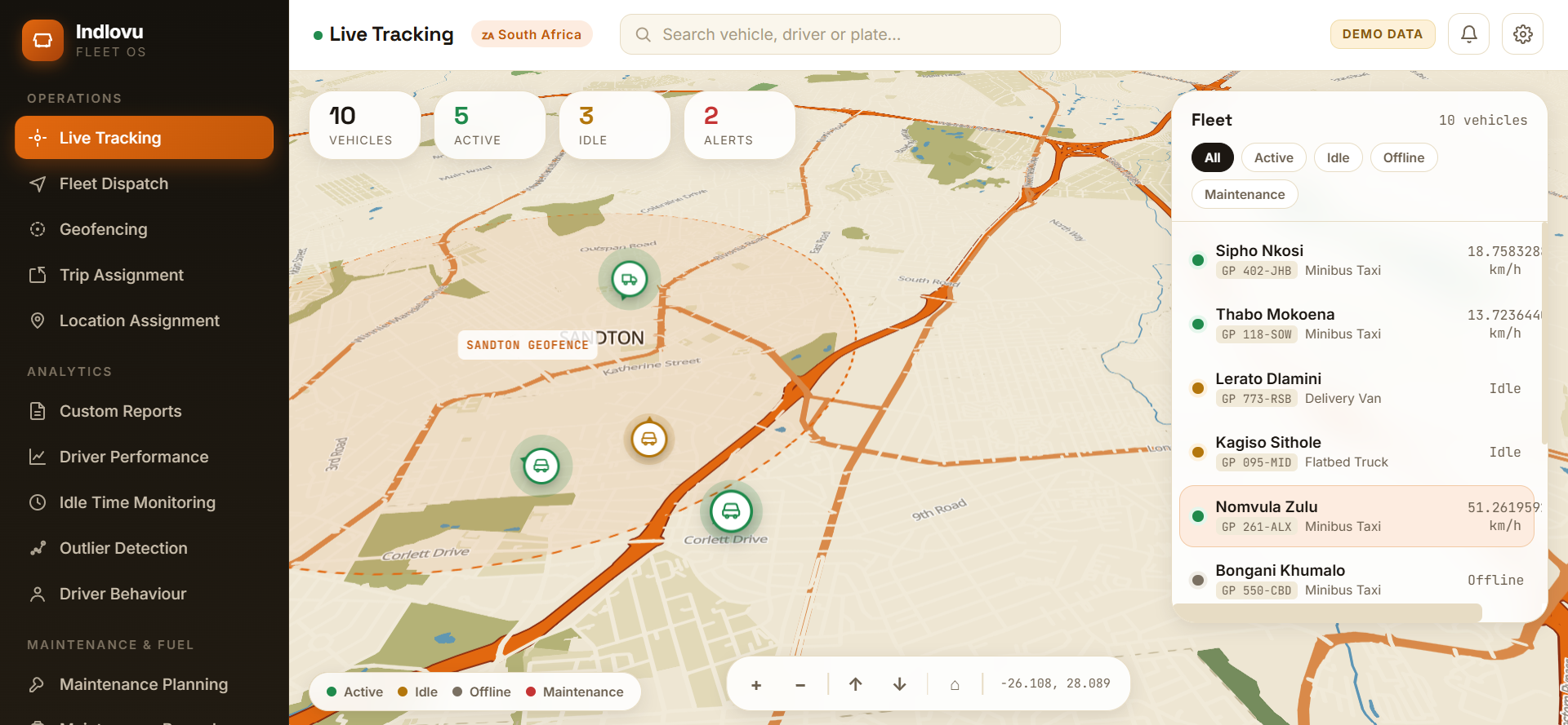 Dispatch optimization dashboard